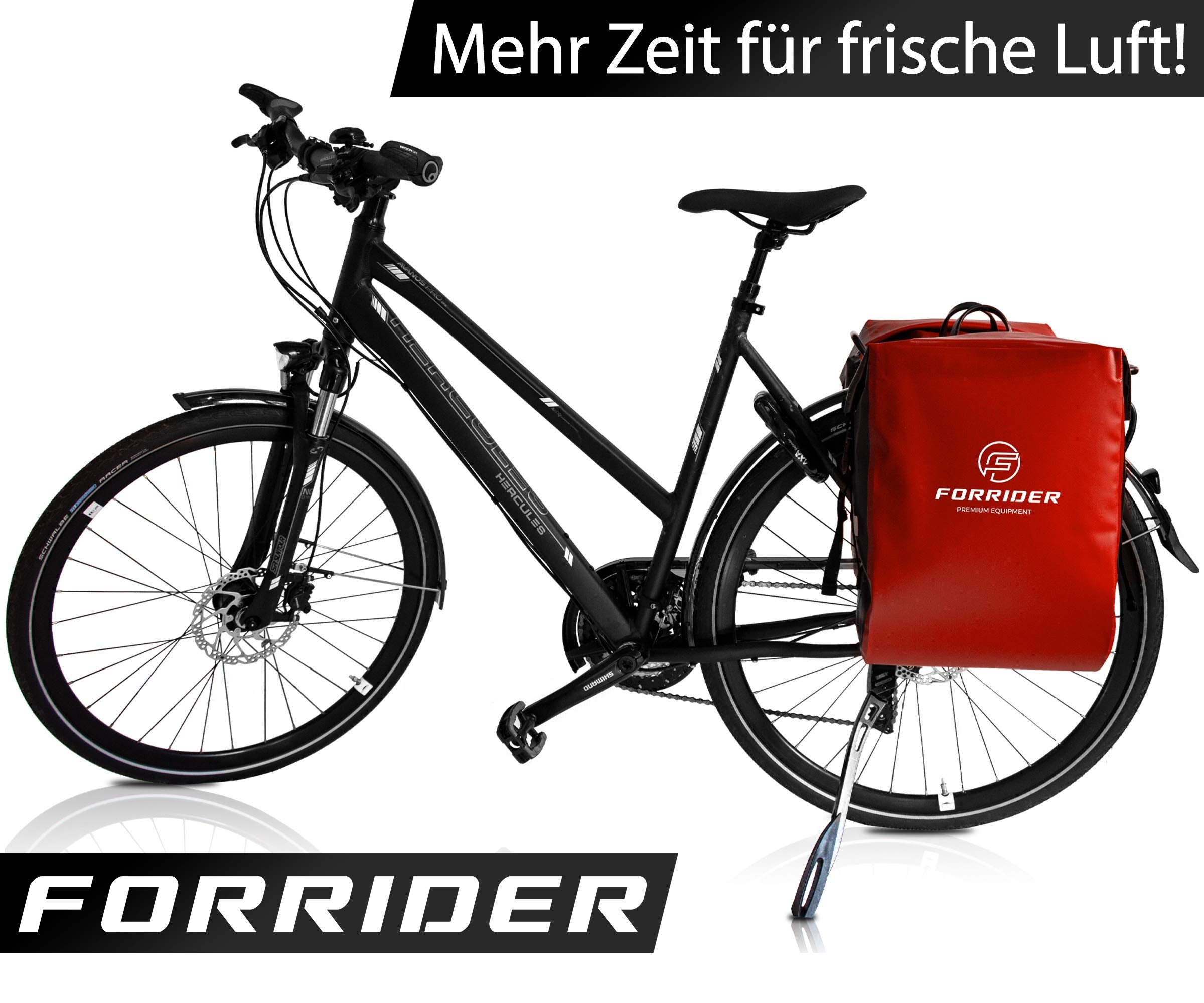 Forrider 2er Set Fahrradtaschen für Gepäckträger Wasserdicht Reflektierend |Blau| Gepäckträgertaschen 50L | Sattel Tasche fürs Fahrrad zum Einkaufen