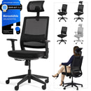 VALKENSTOL M2 Ergonomischer Bürostuhl 150 kg Schreibtischstuhl Ergonomisch [Max Bewegungsfreiheit] Bürostuhl Ergonomisch Schwarz für Arbeitszimmer PC Stuhl Bürostühle Ergonomic Office Chair