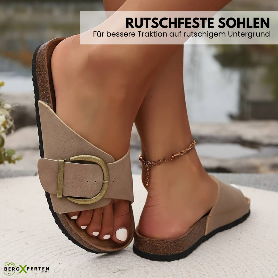 Rebolet | OrthoMia - Schmerzlindernde Kork-Sandalen mit Schnallenriemen-Design für Damen