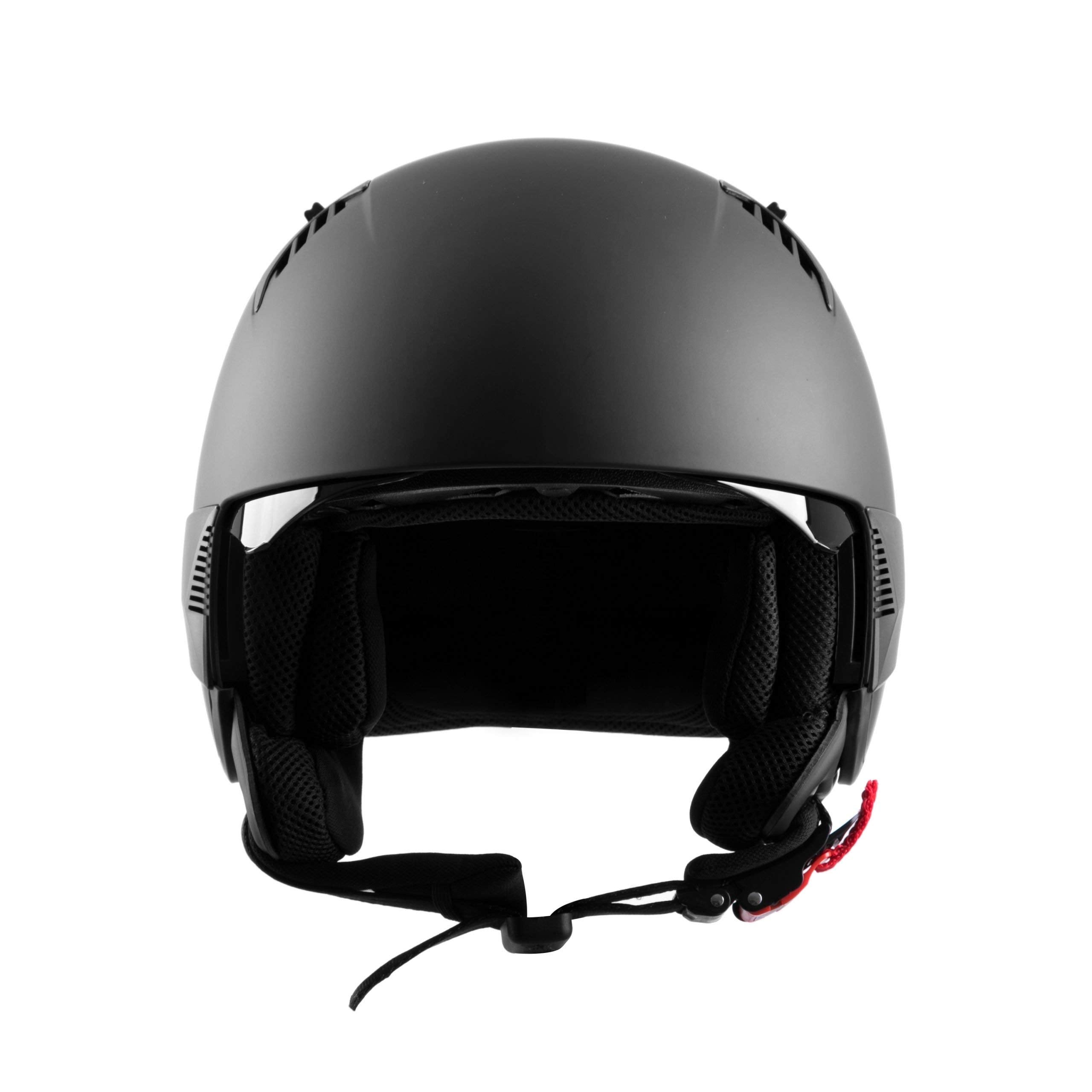 Westt Halbhelm Chopper Helm Jethelm Retro, Motorradhelm Herren Damen, Rollerhelm mit Sonnenblende Visier Chopper Roller Scooter Mofa Motorrad Helm, matt schwarz, ECE DOT Zertifiziert, S (53-54 cm)