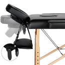 Yaheetech Mobile Massagelige 2 Zonen Massagetisch mit Holzfüßen und Tragetasche Höhenverstellbare Massagebank Klappbare Kosmetikliege 70 cm Breit, Schwarz