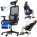 VALKENSTOL M5 Ergonomischer Bürostuhl 150 kg [Höhenverstellbare Rückenlehne, Einstellbare Sitztiefe, Formschaumsitz] Chefsessel Bürostuhl Ergonomisch Ergonomic Office Chair Bürostühle PC Stuhl