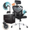 CLOUVOU SmartSeat Bürostuhl Ergonomisch | Schreibtischstuhl [3D PU Leder Kopfstütze, Blade Wheels, Chrom-Metall] | Büro Stuhl Höhenverstellbar & Rückenschonend, Office Chair Drehstuhl 150 kg