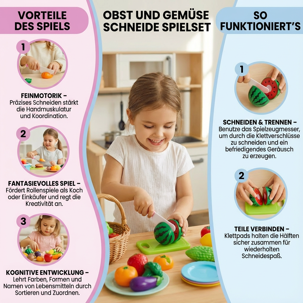 Rebolet | Obst & Gemüse Schneide Spielset für Kinder