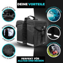 MIVELO Fahrradtasche Doppeltasche aus recyceltem Material I Fahrradtasche für Gepäckträger 36L inkl. Regenschutz I Gepäckträgertasche kompatibel mit MIK & Racktime Adapter I Fahrradtasche doppelt