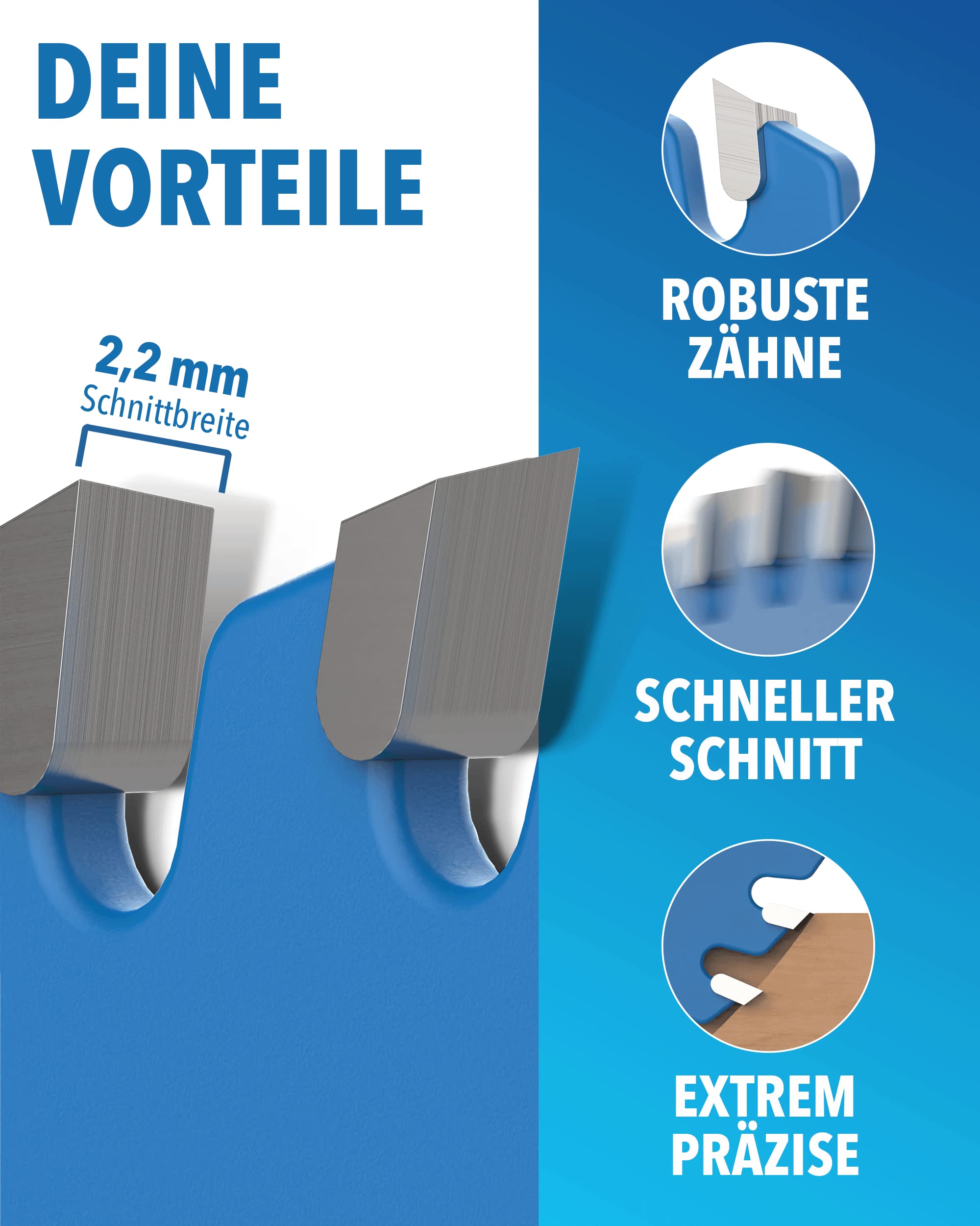 STONE REEF Sägeblatt 125x22,23 - Kreissägeblatt [inkl. Adapter auf Bohrung 20 &16mm], kompatibel mit Winkelschleifer von Bosch, Makita usw. - Sägeblatt Kreissäge Nagelfest - für Holz, Metall & Alu