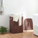 [en.casa] Wäschekorb Salla Wäschebox mit Deckel Wäschesammler Herausnehmbarer Wäschebeutel Laundry Basket Umweltfreundlich 72L Bambus Braun