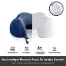 STYNGARD Nackenkissen Reise aus Memory Foam - Nackenkissen Auto mit Schlafmaske und Ohrstöpsel für erholsames Reisen - Nackenkissen Flugzeug Modell Malmö