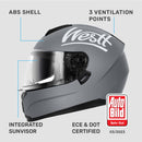 Westt Integralhelm Motorradhelm mit Doppelvisier Herren Damen Touring Street Mopedhelm Scooter Chopper Helm Motorrad, ECE DOT Zertifiziert