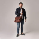 LEABAGS Henrik Umhängetasche aus echtem Leder im Vintage Look I Laptoptasche bis 15 Zoll I Messenger Bag I Ledertasche I Schultertasche I Aktentasche I 40x12x30cm