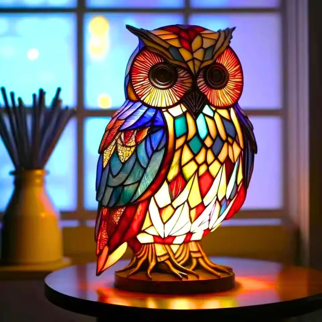 Rebolet | LeuchtEule - handgefertigte Lampe, die Herzen erstrahlen lässt