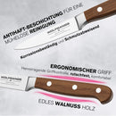 Wolfgangs Schälmesser 2er Set - Obstmesser & Gemüsemesser mit rostfreier Edelstahlklinge - Küchenmesser klein in Premiumqualität - Kartoffelschälmesser praktische Alleskönner (2er Set, Nussbaum Holz)