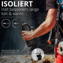 Trinkflasche Edelstahl ACTIVE FLASK + Strohhalm (3 Deckel) BPA-frei, Auslaufsicher, Kohlensäure geeignet - Wasserflasche Fahrrad Thermosflasche Isoliert Isolierflasche Sport Wasser Flasche Kinder Tee