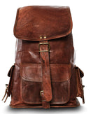 LEABAGS Leder Rucksack Damen & Herren I Laptopfach 13 Zoll I Echtleder Premium Daypack I Eleganter Backpack Frauen & Männer I Lederrucksack I Vintage Cognac