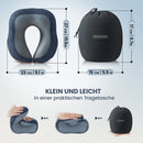 Nackenhörnchen Reise Nackenkissen Travel Pillow Set: Schlafmaske + Ohrstöpsel + Tasche | Weiches Reisekissen Nacken Polster Memory Foam Nackenrolle Schaum Kissen Nackenstützkissen Neck Auto Bus Zug