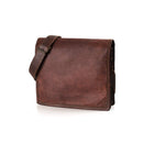 NAMA 'Ruben' Kleine Umhängetasche Echtes Leder Schultertasche für Damen und Herren Messenger Bag Vintage Handtasche Reisetasche Tablet Tasche Naturleder Dunkel Braun