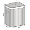 [en.casa] Wäschekorb Salla Wäschebox mit Deckel Wäschesammler Herausnehmbarer Wäschebeutel Laundry Basket Umweltfreundlich 72L Bambus Braun