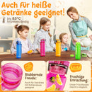 Funkelfuchs®- Trinkflasche für Kinder – 500ml, Pink – Kohlensäure geeignet - 100% auslaufsicher - Wasserflasche spülmaschinenfest - für Kindergarten, Einschulung, Schule, Sport