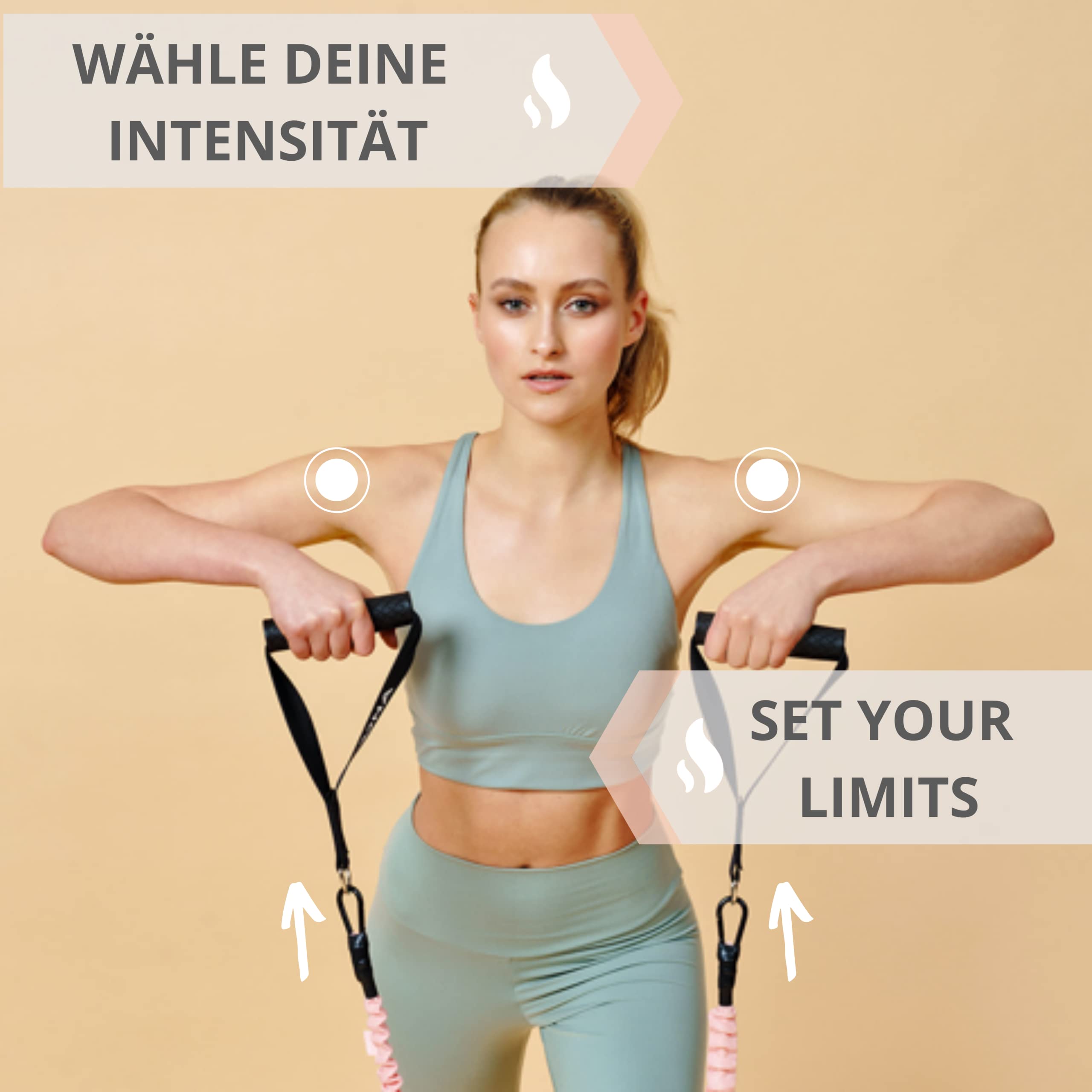 Loona Gym – Pull Handles – Die optimale Ergänzung für Widerstandsbänder Gym geeignet für Anfänger und Profis - Fitness-Zuggriffe, Workout-Pull-Griffe, Ziehgriffe für Fitness Zuggriff-Sets, Training Fitness-Handgriffe