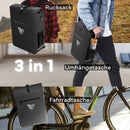 MIVELO NEU Fahrradtasche für Gepäckträger - 3in1 Gepäckträgertasche Rucksack Umhängetasche - 100% wasserdicht - mit herausnehmbarer Laptoptasche Carbon