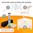 Kronenburg Faltpavillon wasserdicht Dachmaß 2 x 2 m UV Schutz 50+ Pavillon in Champagner mit 4 Seitenteilen