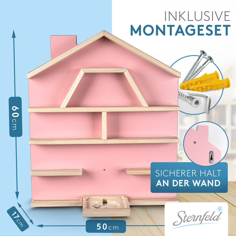 STERNFELD Magnetisches Tonie Regal für Toniebox & Tonies Hörfiguren - Vormontiertes [60x50cm] - Nachhaltiges Tonies Regal Kinderzimmer mit abgerundeten Ecken