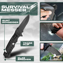 Jungle Monkey - Survival Kit militär - [Verbesserte Version 2021] - Mit hochwertigem Messer - Hand Kontrolliert - Wanderzubehör mit Verbandszeug - Optimal für Wandern und Camping