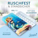 Sternfeld Badewannenmatte rutschfest [100x40 cm] - Antibakterielle Antirutschmatte Badewanne - BPA freie Badematte rutschfest mit Aufhängehaken - Schimmelresistente Rutschmatte Badewanne 30° waschbar