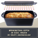 Flavemotion Brotbackform mit Deckel – 27 cm, rechteckig, Voreingebrannt – SuperCrispDeckel für perfekte Krusten beim Brot Backen auch Kastenform, Gusseisen Topf, Auflaufform, Bräter, Dutch Oven