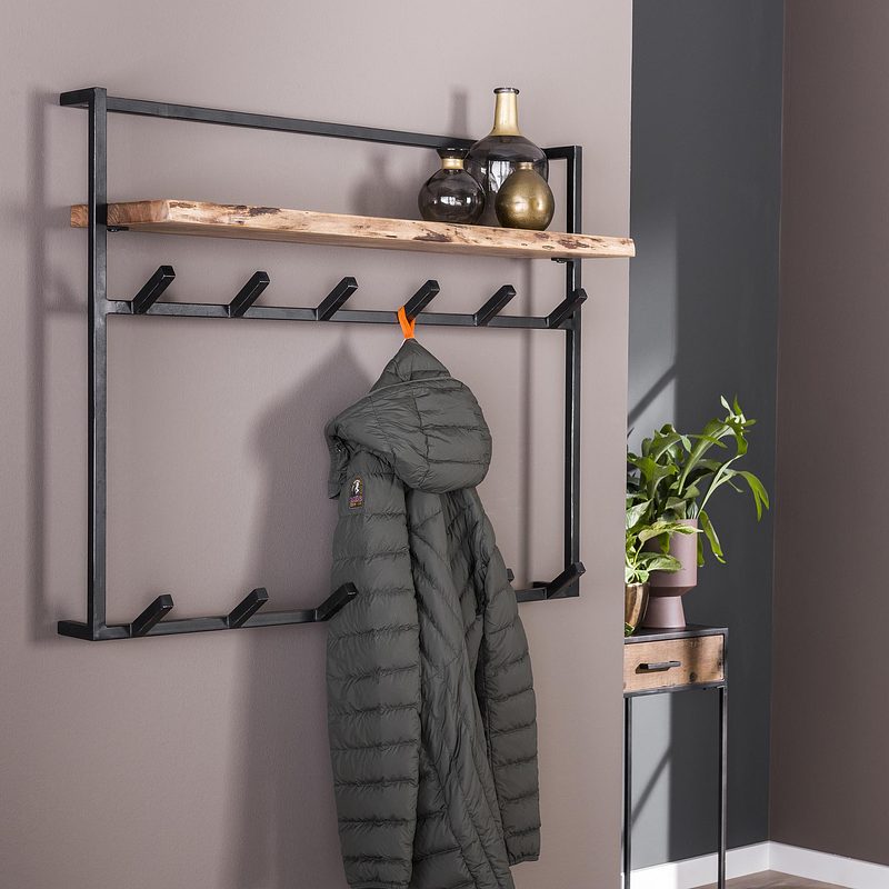 Rubjerg Design Garderobe Air Solid 12 Haken und Hutablage Akazie massiv natur