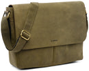 LEABAGS Hobart Umhängetasche aus echtem Büffel-Leder im Vintage Look - Olive