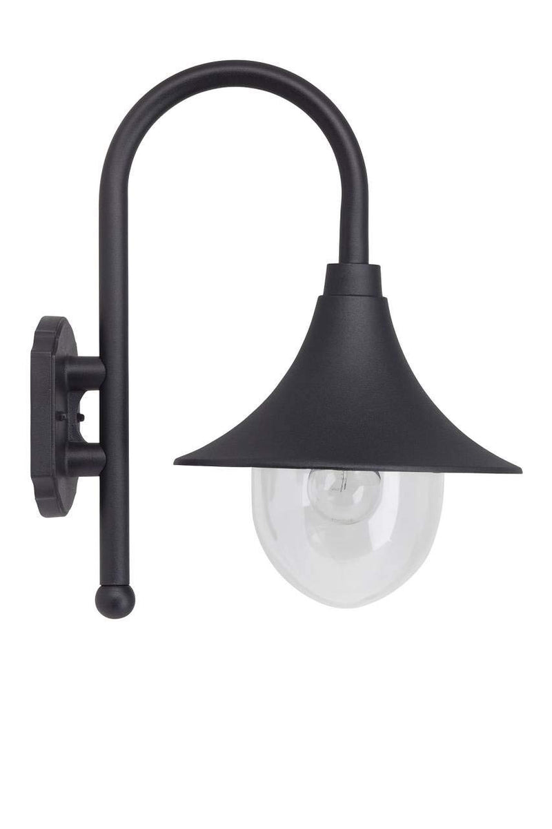 BRILLIANT Lampe Berna Außenwandleuchte schwarz | 1x A60, E27, 60W, geeignet für Normallampen (nicht enthalten) | Skala A++ bis E | IP-Schutzart: 44 - spritzwassergeschützt