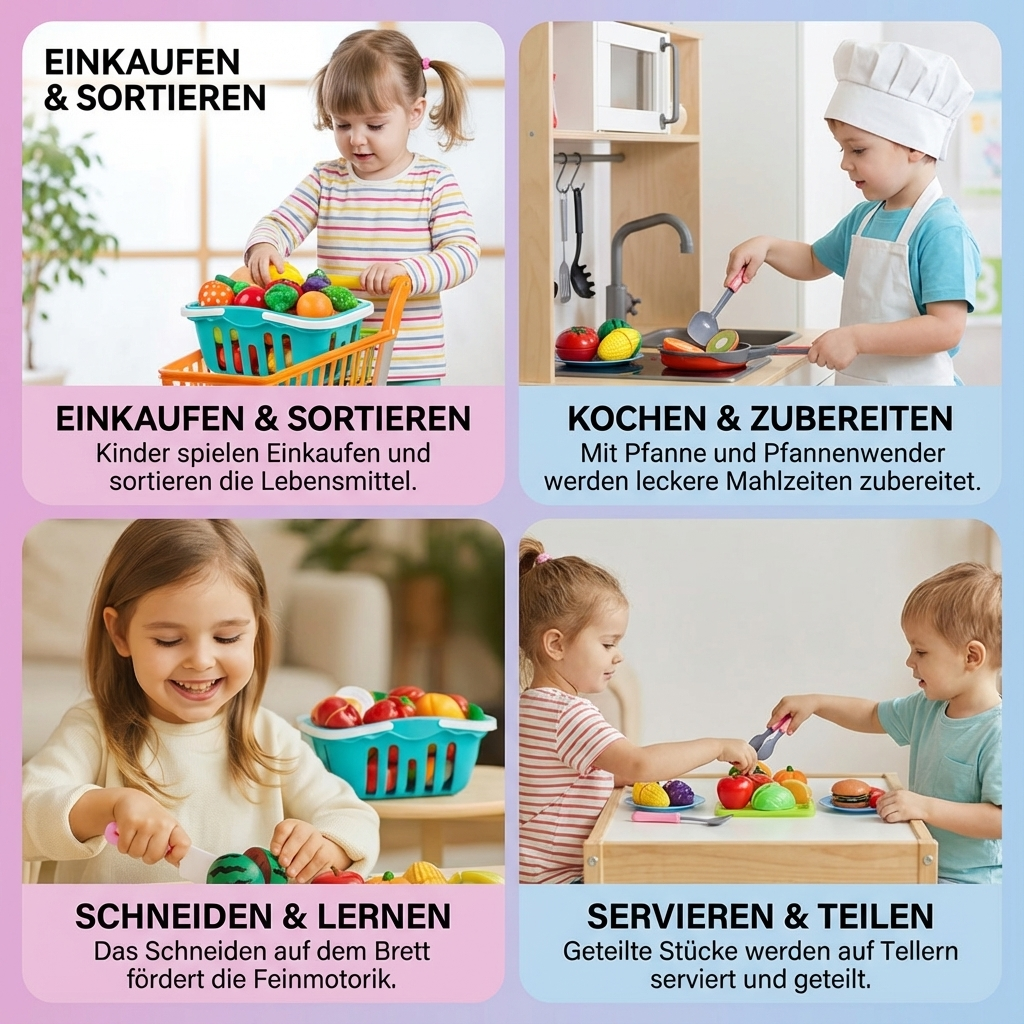 Rebolet | Obst & Gemüse Schneide Spielset für Kinder