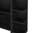 [en.casa] Badezimmer-Wandschrank 64 x 80 x 20 cm Spiegelschrank mit Tür und 3-3 Ablagen Hängeschrank Spanplatte Schwarz