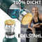 Trinkflasche Edelstahl mit Strohhalm, Infuser + 3 Deckel: BPA-frei, Auslaufsicher, Kohlensäure geeignet - Wasserflasche Fahrrad Thermosflasche Isoliert Isolierflasche Sport Wasser Flasche Kinder Tee