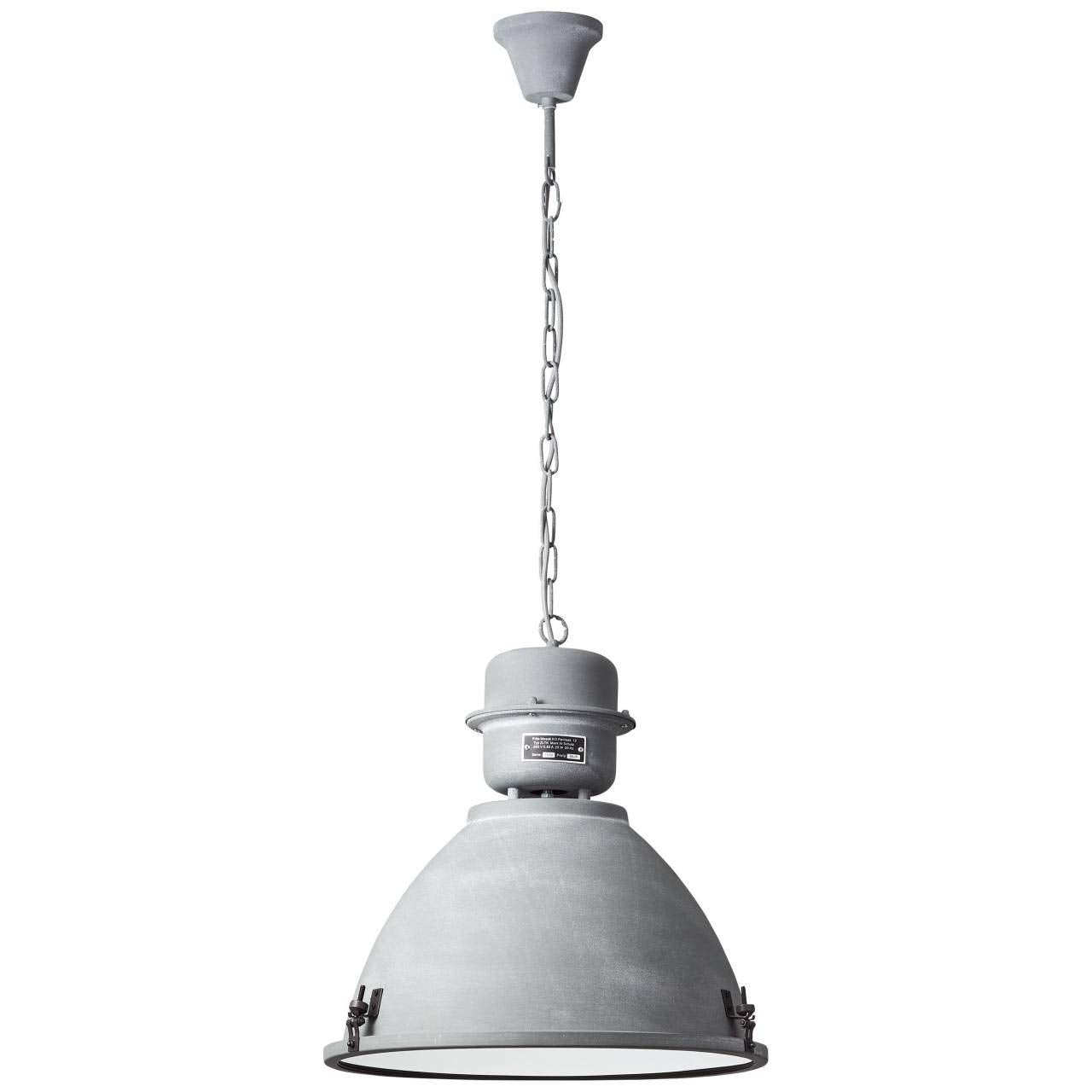 Brilliant Lampe Kiki Pendelleuchte 48cm grau Beton | 1x A60, E27, 60W, geeignet für Normallampen (nicht enthalten) | Kette ist kürzbar