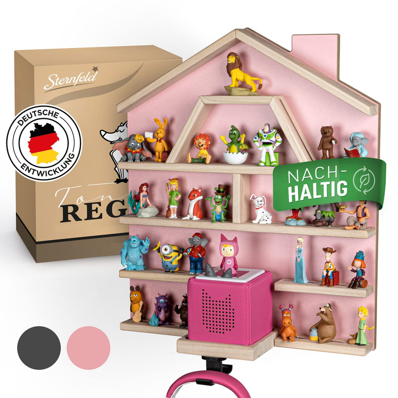 STERNFELD Magnetisches Tonie Regal für Toniebox & Tonies Hörfiguren - Vormontiertes [60x50cm] - Nachhaltiges Tonies Regal Kinderzimmer mit abgerundeten Ecken