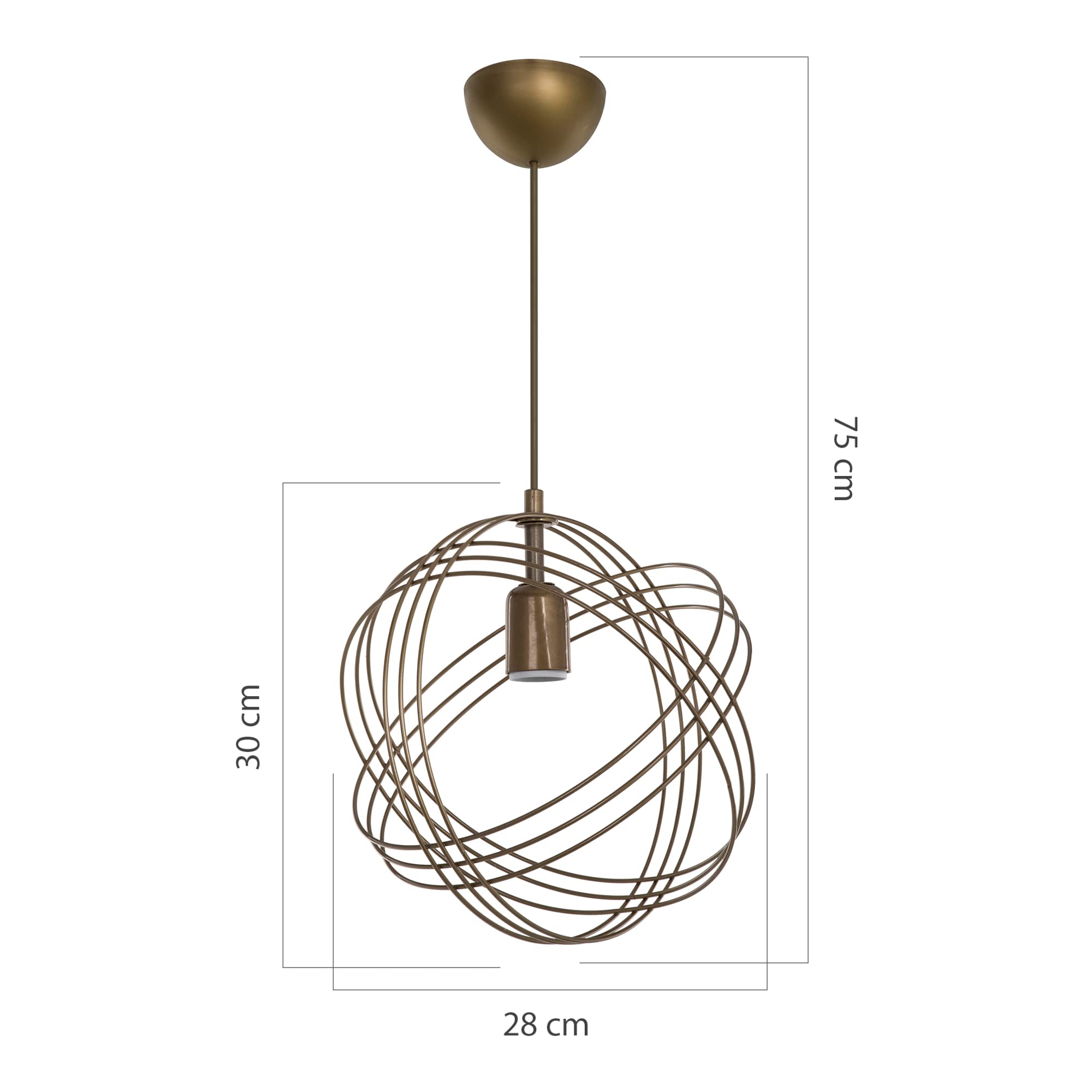 lux.pro Pendelleuchte Hove Hängelampe 1 x E27 Hängeleuchte Wohnzimmer Bronze Antik Drahtlampe Metall