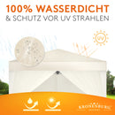 Kronenburg Faltpavillon wasserdicht Dachmaß 2 x 2 m UV Schutz 50+ Pavillon in Champagner mit 4 Seitenteilen