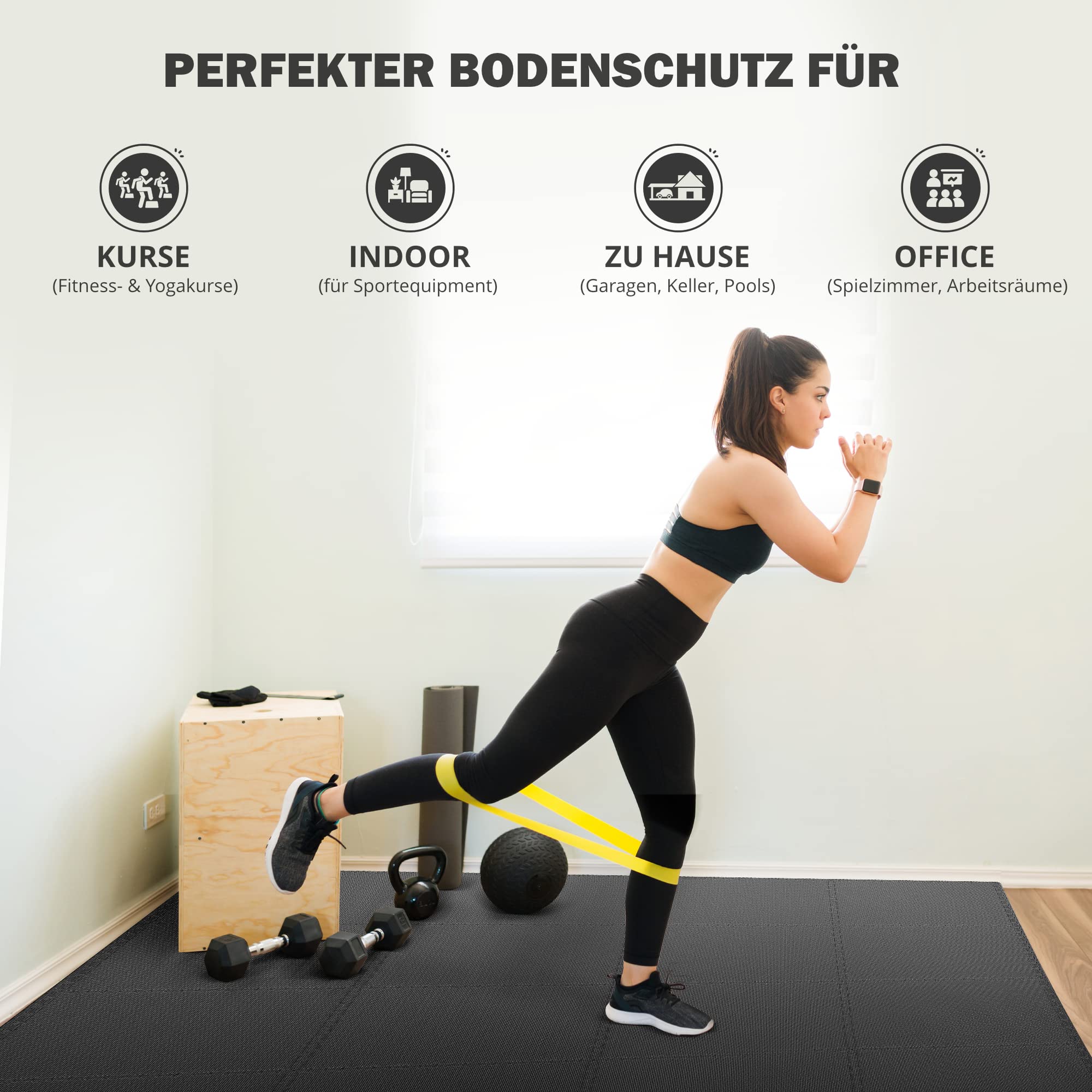 Schutzmatten Bodenschutzmatte Set Sportmatte Gymnastikmatte Puzzlematte: Puzzle Sportgeräte Matte Fitnessmatte Turnmatte Unterlegmatte Bodenmatte Sport Mat Trainingsmatte Gummimatte Yogamatte Fitness