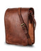 NAMA 'Roman' Schultertasche Echtes Leder Umhängetasche für Damen und Herren Messenger Bag Vintage Handtasche Reisetasche Tablettasche Naturleder Braun