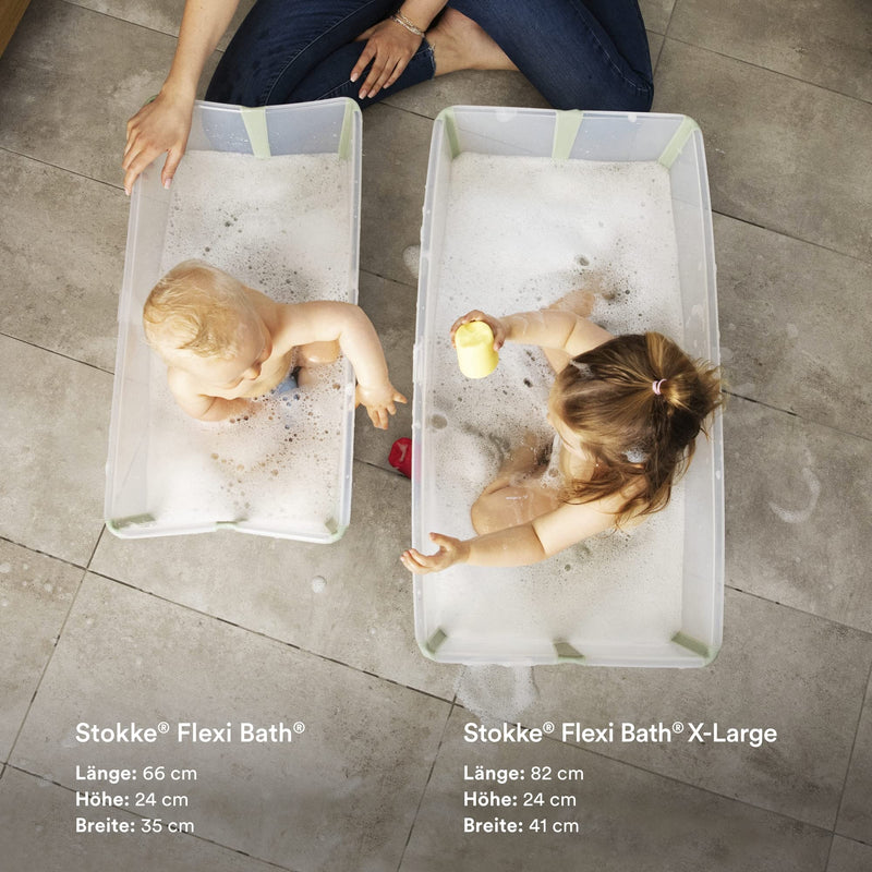 Stokke Flexi Bath, White Aqua – Faltbare Babybadewanne – Leichte Konstruktion, robust & einfach zu verstauen - Bequem für zuhause oder auf Reisen – Ideal für Neugeborene und Babys