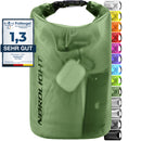 Nordlight Dry Bag 2L Wasserdichter Beutel - (Dunkelgrün) Wasserdichter Packsack Mit Roll Top Verschluss Und Schultergurt | Schwimmen, Baden, Strand, Kanu, Stand Up Paddling, Tauchen