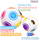 SPIELOX® Regenbogenball Geschicklichkeitsspiel Zauberball Zauberwürfel Kinder Erwachsene | Knobelspiele Mädchen Jungen Spiele ab 4 Jahre | Brain Trainer | Wunderball