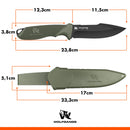 Wolfgangs W1 Outdoor Messer feststehende Klinge - Inkl. Scheide - Ideales Jagdmesser aus einem Stück 440C Stahl gefertigt - Premium Survival Messer - Perfektes Bushcraft Messer Outdoor (Silber)