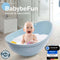 BabybeFun Baby Badewanne mit Sicherheitssitz | Rutschfest [Wirbelsäulenunterstützung] Platzsparend Neugeborene und Kleinkinder [0-12 Monate] Babywanne für Dusche Badewanne Tisch