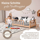 Famifidus Bodenbett 90x200 cm | Montessori Bodenbett inkl. Rausfallschutz und Lattenrost | Kinderbett für Jungen und Mädchen (Natur, 90 x 200 cm)