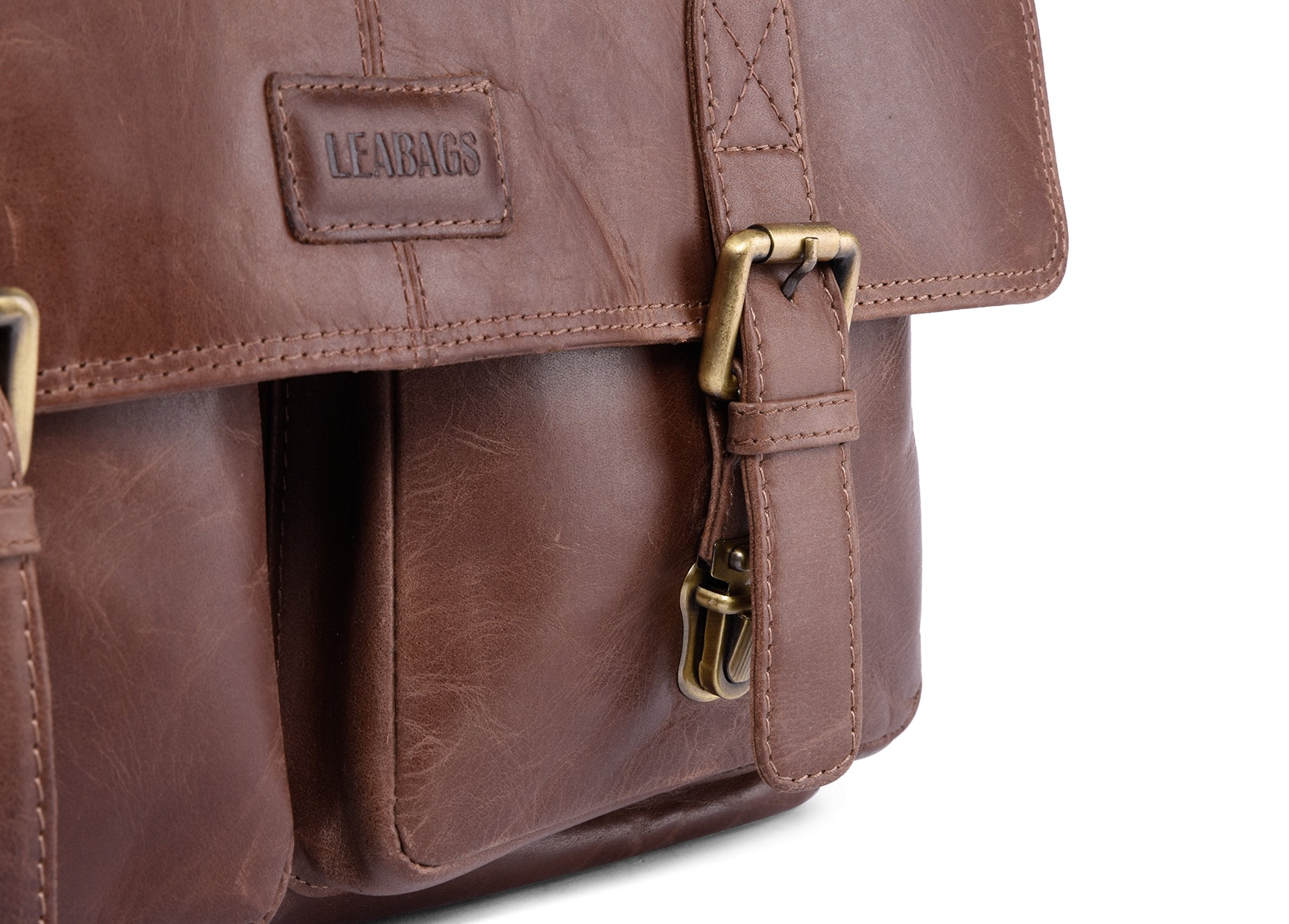 LEABAGS Rimini Schultertasche aus echtem Büffel-Leder im Vintage Look