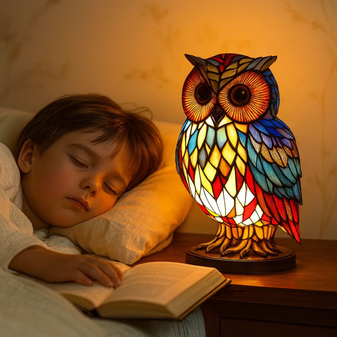 Rebolet | LeuchtEule - handgefertigte Lampe, die Herzen erstrahlen lässt