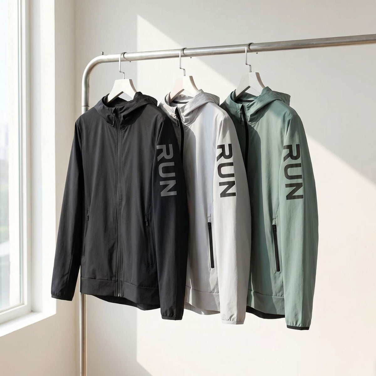 Herren Laufjacke leicht – packbar, winddicht, wasserabweisend